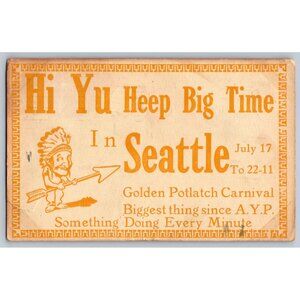 Antique 1911 Golden Potlatch Carnival Seattle Postcard  #1491